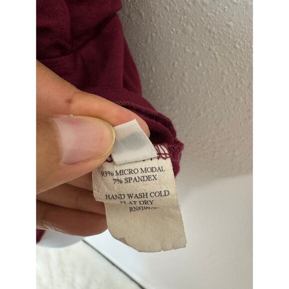 Lure Vintage Burgundy Ruched Peplum Top | Made in USA | Size Large - Picture 5 of 7